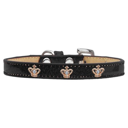 MIRAGE PET PRODUCTS Gold Crown Widget Dog CollarBlack Ice Cream Size 14 633-5 BK14